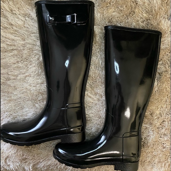 Hunter Shoes - Hunter Refined Gloss Tall Waterproof Rain Boot